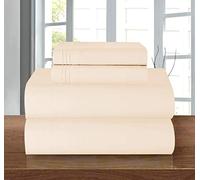 Elegant Comfort Coziest Bedding Set, All Around Elastic Fitted Sheet, Deep Pocket up to 16inch, Microfiber, Cream, Full