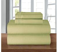 Elegant Comfort Coziest Bedding Set, All Around Elastic Fitted Sheet, Deep Pocket up to 16inch, Microfiber, Sage/Green, Full