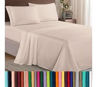 Elegant Comfort Coziest Bedding Set, All Around Elastic Fitted Sheet, Deep Pocket up to 16inch, Microfiber, Cream, Full