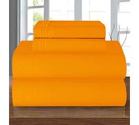 Elegant Comfort Coziest Bedding Set, All Around Elastic Fitted Sheet, Deep Pocket up to 16inch, Microfiber, Elite Orange, Queen