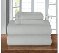 Elegant Comfort Coziest Bedding Set, All Around Elastic Fitted Sheet, Deep Pocket up to 16inch, Microfiber, Silver Grey, Queen