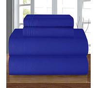 Elegant Comfort Coziest Bedding Set, Easy All Around Elastic Fitted Sheet, Deep Pocket up to 16inch, Microfiber, Royal Blue, Queen