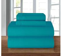 Elegance Linen ® 1500 Thread Count WRINKLE RESISTANT ULTRA SOFT LUXURY 4 pcs Bed Sheet Set, Deep Pocket Up to 16" - Many Size and Colors, California King, Turqouise