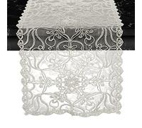 Elegant Comfort Embroidery Ingrid Runner-Dresser Scarf for Home Room Lace Like Tabletop, Kitchen Dining Table Decoration for Indoor and Outdoor, 16 X 54 Inch, Beige