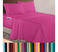 Elegant Comfort Luxurious 1500 Premium Hotel Quality Microfiber 4-Piece Sheet Set, 18-24 Inches Deep - Extra Deep Pocket Sheets - Ultra Soft 4PC Deep Pocket Sheets, King, Hot Pink
