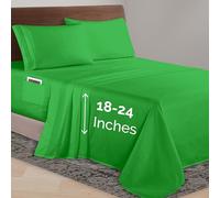 Elegant Comfort Luxurious 1500 Premium Hotel Quality Microfiber 4-Piece Sheet Set, 18-24 Inches Deep - Extra Deep Pocket Sheets - Ultra Soft 4PC Deep Pocket Sheets, King, Emerald Green