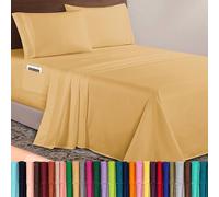 Elegant Comfort Luxurious 1500 Premium Hotel Quality Microfiber 4-Piece Sheet Set, 18-24 Inches Deep - Extra Deep Pocket Sheets - Ultra Soft 4PC Deep Pocket Sheets, California King, Camel-Gold