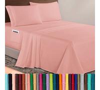 Elegant Comfort Luxurious 1500 Premium Hotel Quality Microfiber 4-Piece Sheet Set, 18-24 Inches Deep - Extra Deep Pocket Sheets - Ultra Soft 4PC Deep Pocket Sheets, King, Dusty Rose