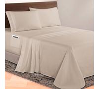 Elegant Comfort Luxurious 1500 Premium Hotel Quality Microfiber 4-Piece Sheet Set, 18-24 Inches Deep - Extra Deep Pocket Sheets - Ultra Soft 4PC Deep Pocket Sheets, King, Cream