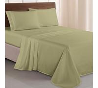 Elegant Comfort Luxurious 1500 Premium Hotel Quality Microfiber Three Line Embroidered Softest 4-Piece Bed Sheet Set, Wrinkle and Fade Resistant, Twin/Twin XL, Sage-Green
