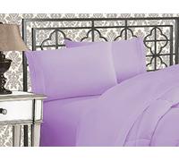 Elegant Comfort Luxurious 1500 Premium Hotel Quality Microfiber Three Line Embroidered Softest 4-Piece Bed Sheet Set, Wrinkle and Fade Resistant, Twin/Twin XL, Lavender