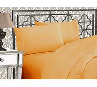 Elegant Comfort Luxurious 1500 Premium Hotel Quality Microfiber Three Line Embroidered Softest 4-Piece Bed Sheet Set, Wrinkle and Fade Resistant, King, Camel-Gold