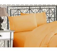 Elegant Comfort Luxurious 1500 Premium Hotel Quality Microfiber Three Line Embroidered Softest 4-Piece Bed Sheet Set, Wrinkle and Fade Resistant, Full, Camel-Gold