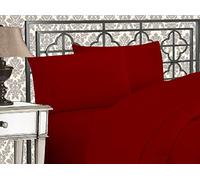 Elegant Comfort Luxurious 1500 Premium Hotel Quality Microfiber Three Line Embroidered Softest 4-Piece Bed Sheet Set, Wrinkle and Fade Resistant, Queen, Burgundy