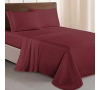 Elegant Comfort Luxurious 1500 Thread Count Egyptian Quality Three Line Embroidered Softest Premium Hotel Quality 4-Piece Bed Sheet Set, Wrinkle and Fade Resistant, King, Burgundy