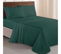 Elegant Comfort Luxurious 1500 Thread Count Egyptian Quality Three Line Embroidered Softest Premium Hotel Quality 4-Piece Bed Sheet Set, Wrinkle and Fade Resistant, Queen, Hunter Green