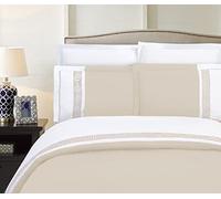 Elegant Comfort Luxurious Hotel Collection Super-Soft 1500 Thread Count Egyptian Quality 3-Piece Greek Pattern Duvet Cover Set, King/California King, Cream