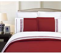 Elegant Comfort Luxurious Hotel Collection Super-Soft 1500 Thread Count Egyptian Quality 3-Piece Greek Pattern Duvet Cover Set, King/California King, Burgundy