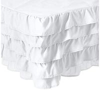 Elegant Comfort Luxurious Premium Quality 1500 Thread Count Wrinkle and Fade Resistant Egyptian Quality Microfiber Multi-Ruffle Bed Skirt - 15inch Drop, Twin, White
