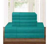 Elegant Comfort Luxurious Soft 1500 Thread Count Egyptian 6-Piece Premium Hotel Quality Wrinkle Resistant Coziest Bedding Set, Easy All Around Elastic Fitted Sheet, Deep Pocket, Queen, Turquoise