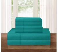 Elegant Comfort Luxurious Soft 1500 Thread Count Egyptian 6-Piece Premium Hotel Quality Wrinkle Resistant Coziest Bedding Set, Easy All Around Elastic Fitted Sheet, Deep Pocket, King, Turquoise
