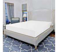 Elegant Comfort Luxurious Wrinkle Resistant 1500 Thread Count Egyptian Quality 1-Piece Fitted Sheet All Around Elastic -Deep Pocket- Ultra Soft Bottom Fitted Sheet, Queen, White