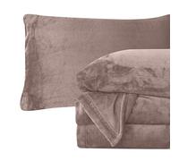Elegant Comfort Luxuriously Soft 4-Piece Velvet Plush Flannel Sheet Set - Premium Quality - Cozy Warm, Anti-Static, Non Pilling Fuzzy Velvet Flannel Fleece Deep Pocket Sheet Set - King, Rose