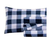 Elegant Comfort Luxuriously Soft 4-Piece Velvet Plush Flannel Sheet Set - Premium Quality - Cozy Warm, Anti-Static, Non Pilling Fuzzy Velvet Flannel Fleece Deep Pocket Sheet Set - Twin, Buffalo Navy