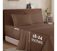 Elegant Comfort Luxury 1500 Premium Hotel Quality Microfiber 4-Piece Sheet Set - Soft, All Around Elastic 18-24 Inches Deep Fitted Sheet - Extra Deep Pocket Sheets, Queen, Taupe