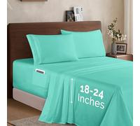 Elegant Comfort Luxury 1500 Premium Hotel Quality Microfiber 4-Piece Sheet Set - Soft, All Around Elastic 18-24 Inches Deep Fitted Sheet - Extra Deep Pocket Sheets, Queen, Paradise Teal