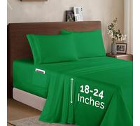 Elegant Comfort Luxury 1500 Premium Hotel Quality Microfiber 4-Piece Sheet Set - Soft, All Around Elastic 18-24 Inches Deep Fitted Sheet - Extra Deep Pocket Sheets, Queen, Emerald Green