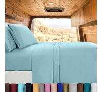 Elegant Comfort Luxury 1500 Premium Hotel Quality Microfiber 4-Piece Sheet Set - Wrinkle Resistant, All Around Elastic Fitted Sheet, Deep Pocket up to 16", RV Short Queen, Aqua