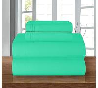 Elegant Comfort Luxury 1500 Premium Hotel Quality Microfiber 4-Piece Sheet Set - Wrinkle Resistant, All Around Elastic Fitted Sheet, Deep Pocket up to 16", King, Paradise Teal