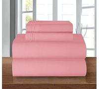Elegant Comfort Luxury 1500 Premium Hotel Quality Microfiber 4-Piece Sheet Set - Wrinkle Resistant, All Around Elastic Fitted Sheet, Deep Pocket up to 16", Twin/Twin XL, Dusty Rose