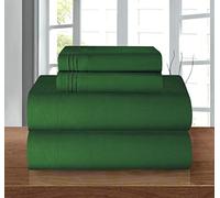 Elegant Comfort Luxury 1500 Premium Hotel Quality Microfiber 4-Piece Sheet Set - Wrinkle Resistant, All Around Elastic Fitted Sheet, Deep Pocket up to 16", King Hunter Green