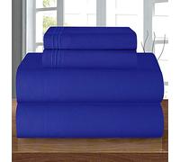 Elegant Comfort Luxury 1500 Premium Hotel Quality Microfiber 4-Piece Sheet Set - Wrinkle Resistant, All Around Elastic Fitted Sheet, Deep Pocket up to 16", California King, Royal Blue