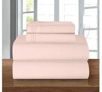 Elegant Comfort Luxury 1500 Premium Hotel Quality Microfiber 4-Piece Sheet Set - Wrinkle Resistant, All Around Elastic Fitted Sheet, Deep Pocket up to 16", King, Blush