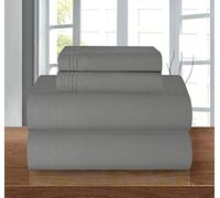 Elegant Comfort Luxury 1500 Premium Hotel Quality Microfiber 4-Piece Sheet Set - Wrinkle Resistant, All Around Elastic Fitted Sheet, Deep Pocket up to 16", California King, Grey