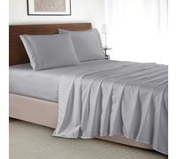 Elegant Comfort Luxury 4-Piece Bed Sheet Set - Luxury Bedding 1500 Premium Hotel Quality Microfiber, Wrinkle Resistant Cool & Breathable, Easy Elastic Fitted, King, Silver Grey