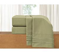 Elegant Comfort Luxury 4-Piece Bed Sheet Set - Luxury Bedding 1500 Premium Hotel Quality Microfiber, Wrinkle Resistant Cool & Breathable, Easy Elastic Fitted, Queen, Sage Green