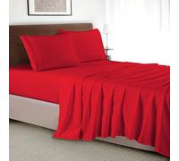Elegant Comfort Luxury 4-Piece Bed Sheet Set - Luxury Bedding 1500 Premium Hotel Quality Microfiber, Wrinkle Resistant Cool & Breathable, Easy Elastic Fitted, Full, Red