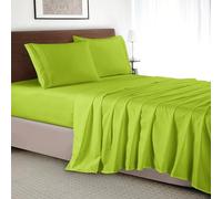 Elegant Comfort Luxury 4-Piece Bed Sheet Set - Luxury Bedding 1500 Premium Hotel Quality Microfiber, Wrinkle Resistant Cool & Breathable, Easy Elastic Fitted, Full, Neon Green