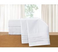 Elegant Comfort Luxury 4-Piece Bed Sheet Set - Luxury Bedding 1500 Premium Hotel Quality Microfiber, Wrinkle Resistant Cool & Breathable, Easy Elastic Fitted, Full, White