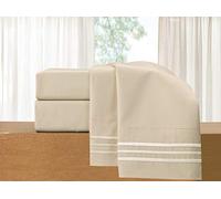 Elegant Comfort Luxury 4-Piece Bed Sheet Set - Luxury Bedding 1500 Premium Hotel Quality Microfiber, Wrinkle Resistant Cool & Breathable, Easy Elastic Fitted, Queen, Cream-Beige
