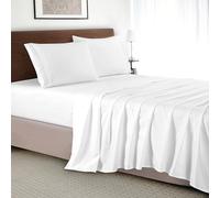 Elegant Comfort Luxury 4-Piece Bed Sheet Set - Luxury Bedding 1500 Premium Hotel Quality Microfiber, Wrinkle Resistant Cool & Breathable, Easy Elastic Fitted, Full, White