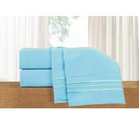 Elegant Comfort Luxury 4-Piece Bed Sheet Set - Luxury Bedding 1500 Thread Count Egyptian Quality Microfiber, Wrinkle Resistant Cool & Breathable, Easy Elastic Fitted, King, Baby Blue