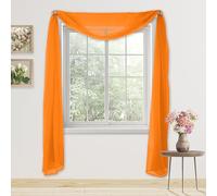Elegant Comfort Luxury 55" Width x 216" Length 1 Panel Solid Curtain Sheer Voile Scarf for Ceremony Backdrop, Wedding Arch, Kids Bedroom, Decorative Swag, 1 Piece, Orange