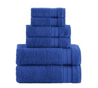 Elegant Comfort Luxury 6-Piece Towel Set, Premium Soft 100% Turkish Cotton, Three Line Popcorn Design 2 Bath Towels, 2 Hand Towels and 2 Washcloths Towel Set - Quick-Drying and Absorbent, Cobalt Blue