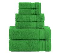 Elegant Comfort Luxury 6-Piece Towel Set, Premium Soft 100% Turkish Cotton, Three Line Popcorn Design 2 Bath Towels, 2 Hand Towels and 2 Washcloths Towel Set- Quick-Drying and Absorbent, Emerald Green