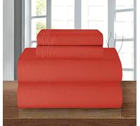 Elegant Comfort Luxury Soft 1500 Premier Egyptian 4-Piece Premium Hotel Quality Wrinkle Resistant Coziest Bedding Set, All Around Elastic Fitted Sheet, Deep Pocket up to 16inch, King, Rust